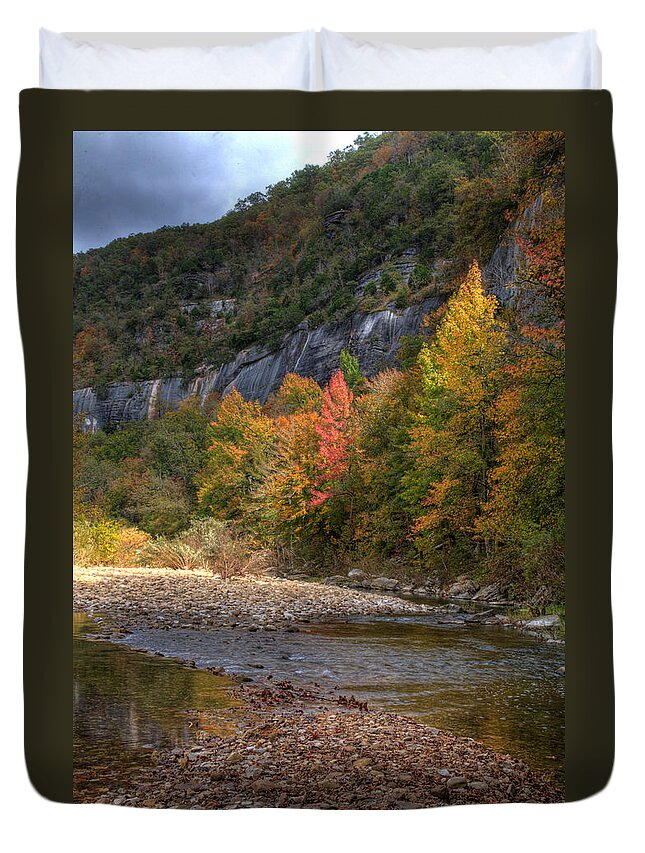 Fall Color Duvet Cover featuring the photograph Sweetgums at Steel Creek by Michael Dougherty