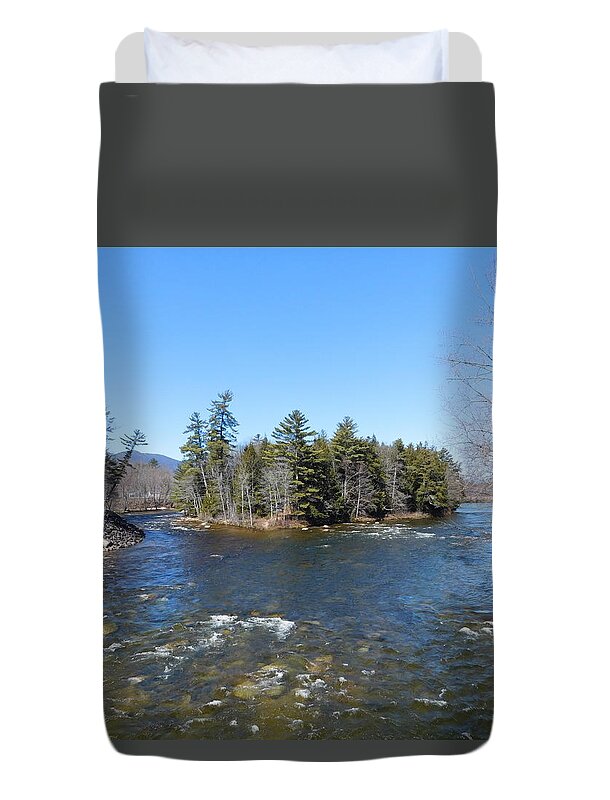 Swift River Duvet Cover featuring the photograph Swift and Saco Rivers Meet by Catherine Gagne