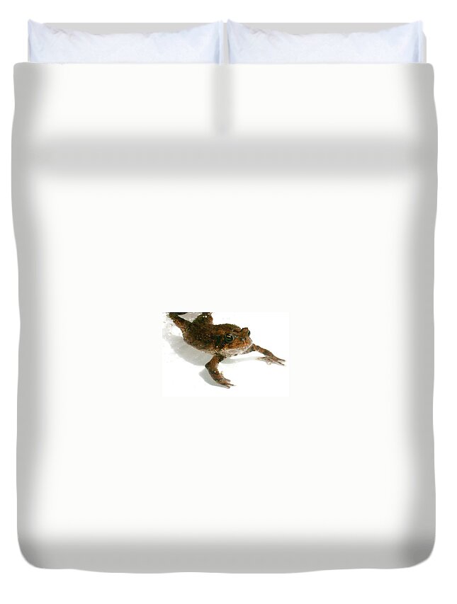 Photography Duvet Cover featuring the digital art Swimming Toad by Barbara S Nickerson