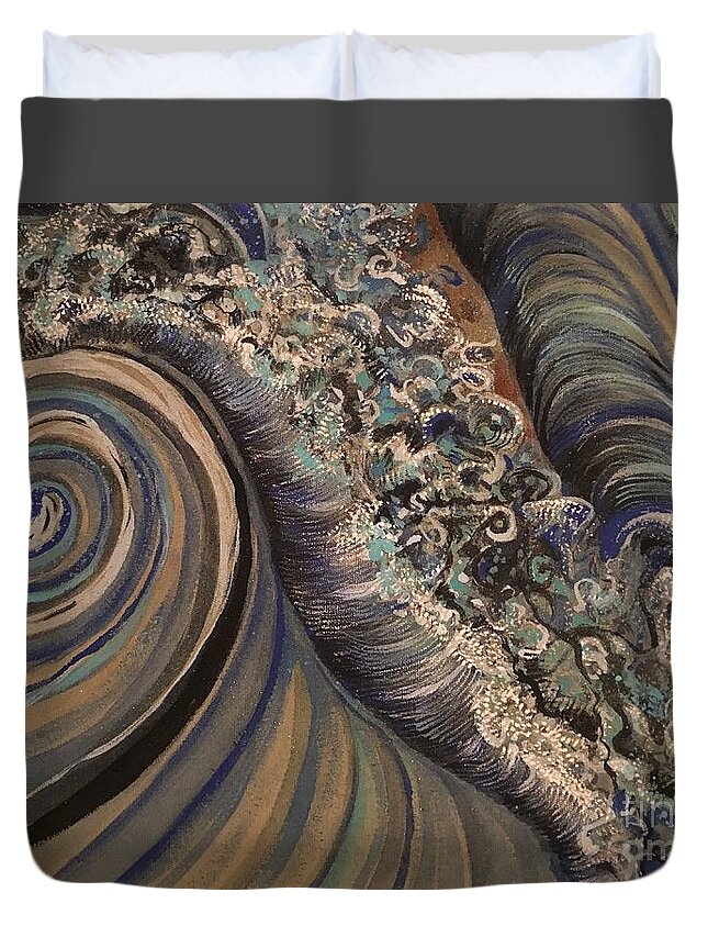 Water Duvet Cover featuring the painting Swirl by Mastiff Studios