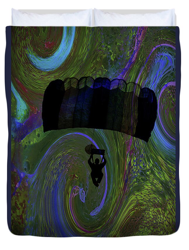 Skydiver Duvet Cover featuring the photograph Swirling Air Bath by Lesa Fine