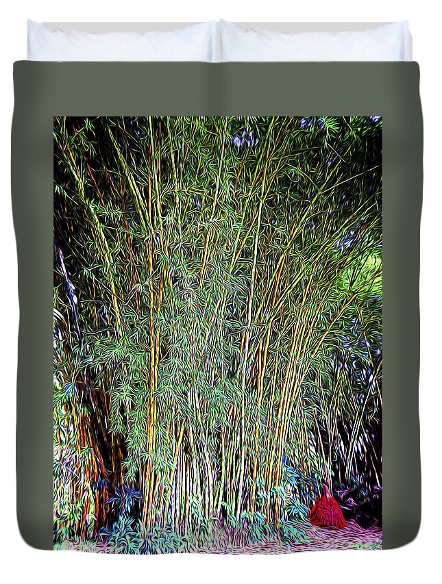 Nature Duvet Cover featuring the digital art Sylph of the Bamboo Forest by William Horden