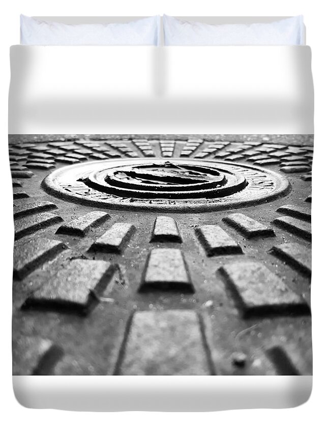 Street Duvet Cover featuring the photograph Symmetrical by Pedro Fernandez