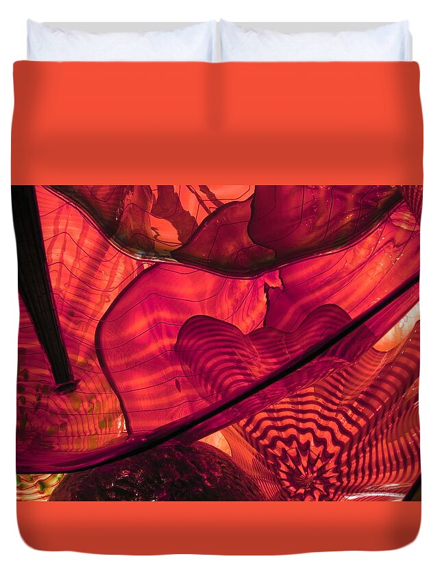 Dramatic Duvet Cover featuring the photograph Symphony in Red by Carolyn Jacob
