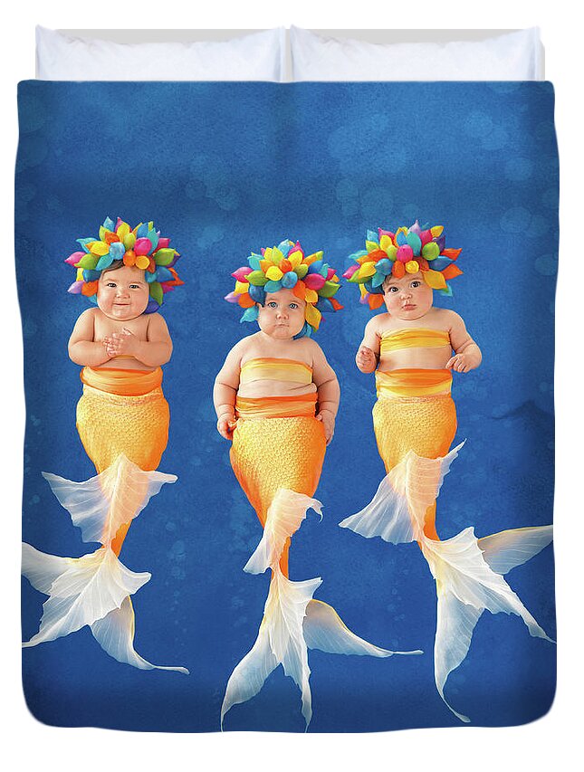 Under The Sea Duvet Cover featuring the photograph Synchronized Swim Team by Anne Geddes