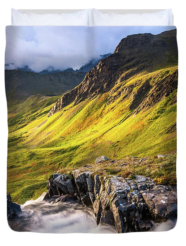 Alaska Duvet Cover featuring the photograph Synclavier Foothills by Tim Newton