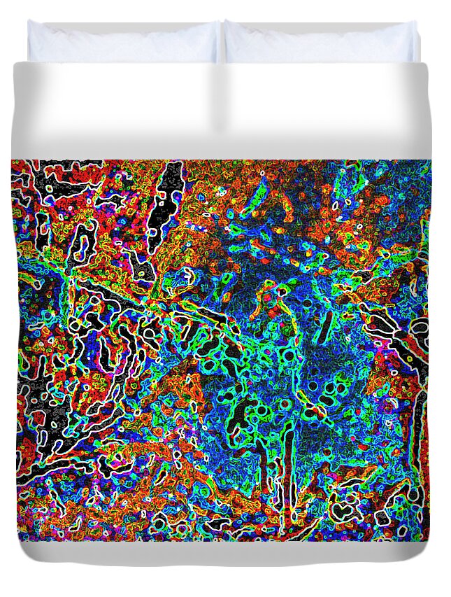 Abstract Duvet Cover featuring the painting Synesthesia by Susan Esbensen
