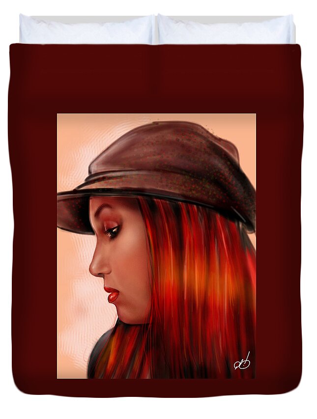  Duvet Cover featuring the painting T-whizzle by Pete Tapang