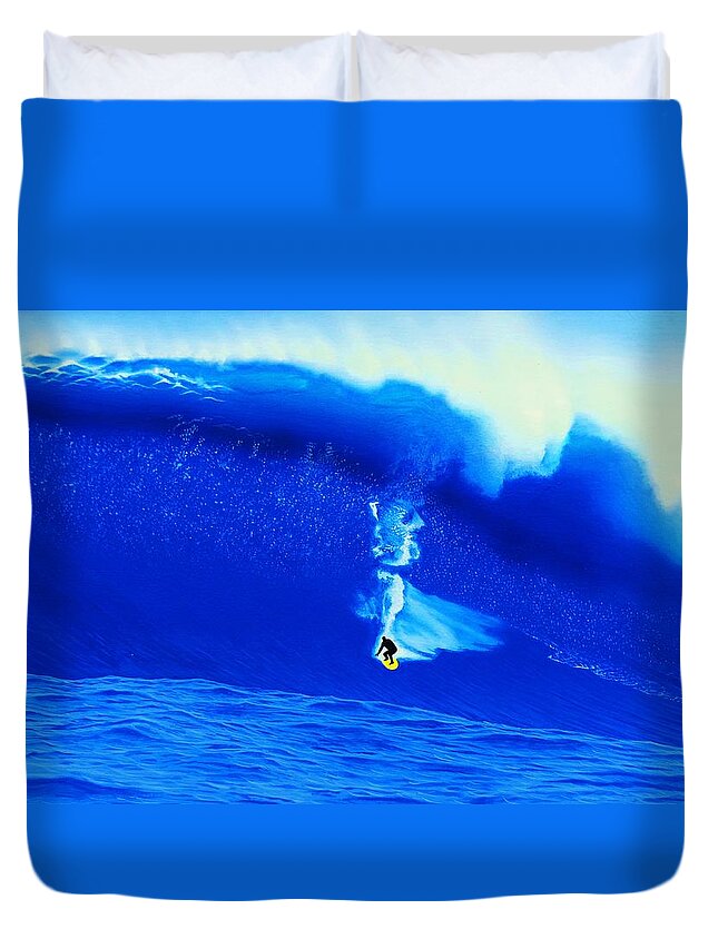Surfing Duvet Cover featuring the painting Tafelberg Reef 2008 by John Kaelin