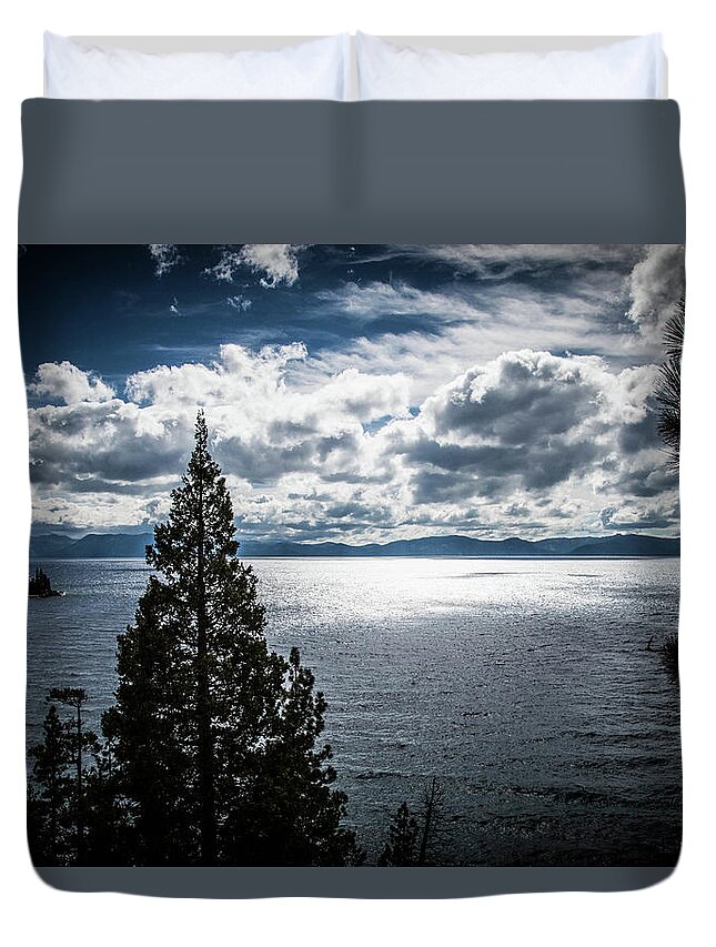 Lake Tahoe Duvet Cover featuring the photograph Tahoe Blue by Steph Gabler