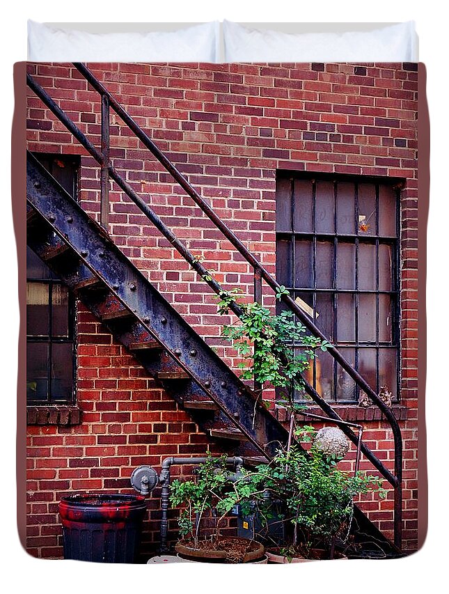 Fine Art Duvet Cover featuring the photograph Take The Stairs by Rodney Lee Williams