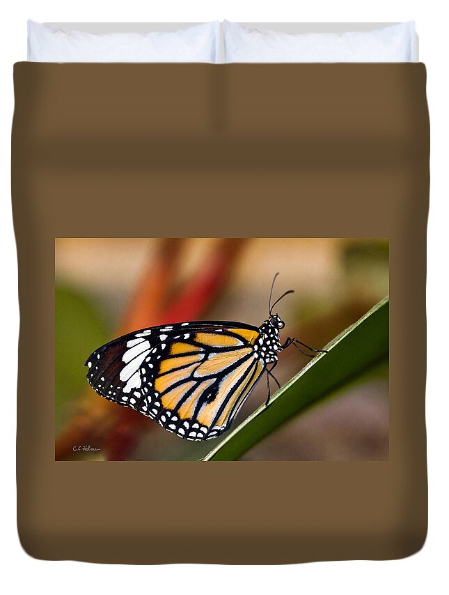 Butterfly Duvet Cover featuring the photograph Taking A Break by Christopher Holmes