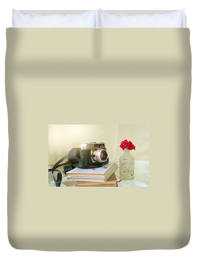 Old Camera Duvet Cover featuring the photograph Taking Snap Shots by Gert J Gagiano