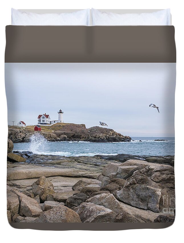 Tale Of Two Lighthouses Duvet Cover featuring the photograph Tale of Two Lighthouse by Patrick Fennell