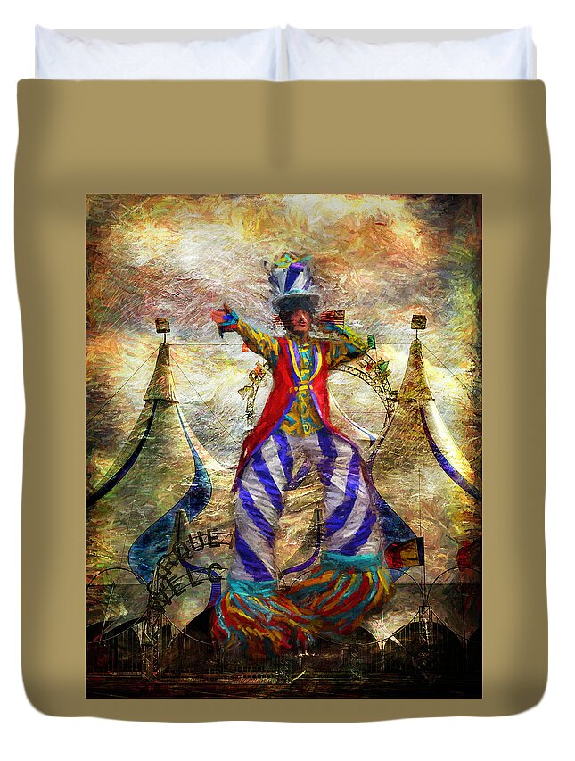 Circus Duvet Cover featuring the photograph Tall Performer by Pete Rems