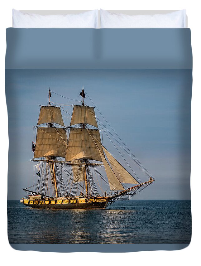 Boat Duvet Cover featuring the photograph Tall Ship U.S. Brig Niagara by Dale Kincaid
