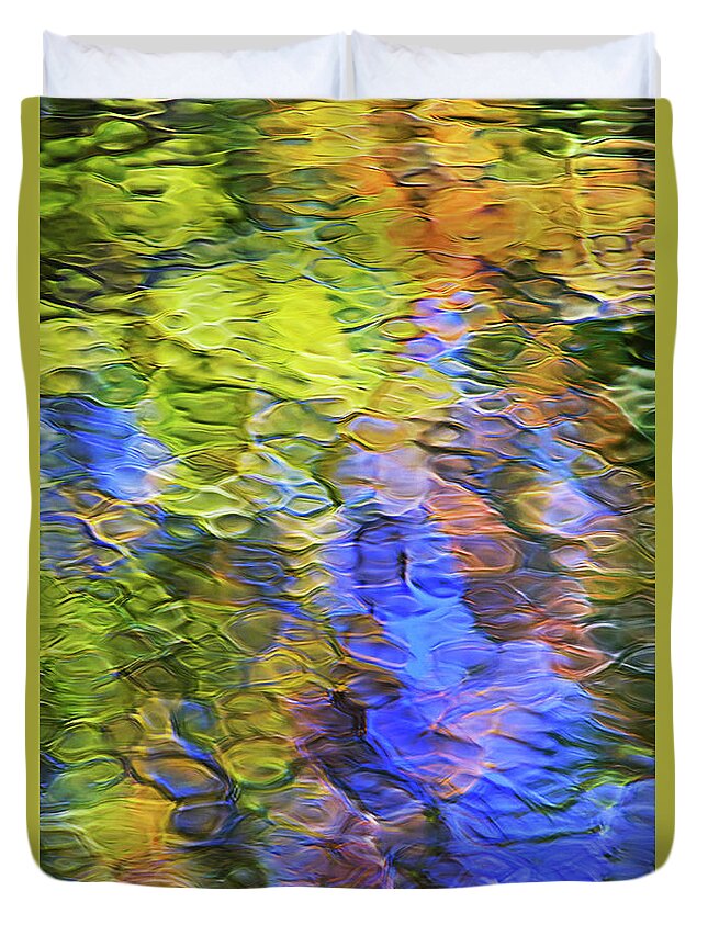 Abstract Duvet Cover featuring the photograph Water Mosaic Abstract Art by Christina Rollo