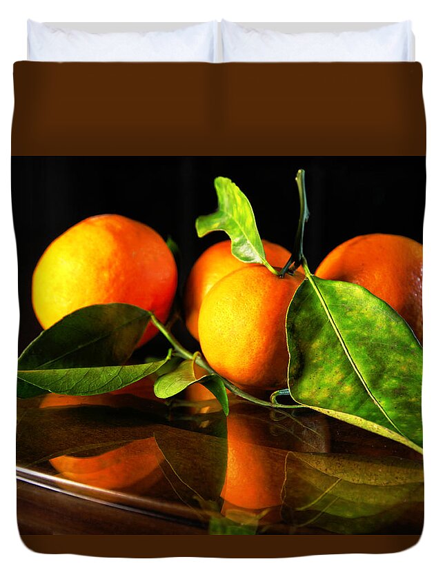 Tangerines Duvet Cover featuring the photograph Tangerines by Robert Och