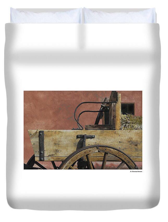 Taos Duvet Cover featuring the photograph Taos Wagon by R Thomas Berner