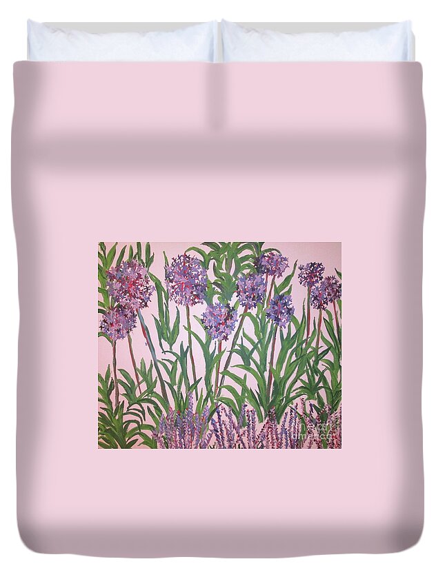 Flowers Duvet Cover featuring the painting Tapestry 3 by Jennylynd James