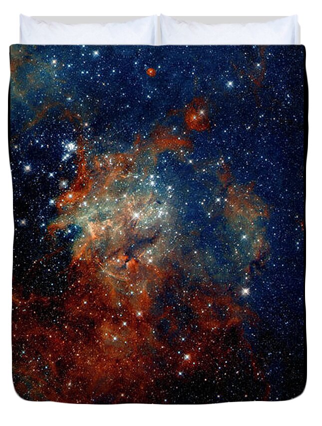 Heic1206a Duvet Cover featuring the photograph Tarantula Nebula Triptych 3 by Weston Westmoreland