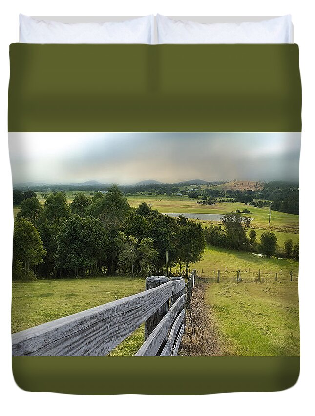 Landscape Photography Duvet Cover featuring the photograph Taree west 01 by Kevin Chippindall