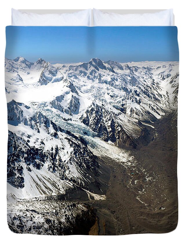 Tasman Duvet Cover featuring the photograph Tasman Glacier by Nicholas Blackwell