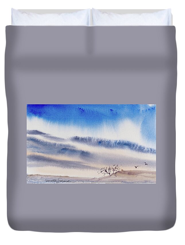 Australia Duvet Cover featuring the painting Tasmanian skies never cease to amaze and delight. by Dorothy Darden