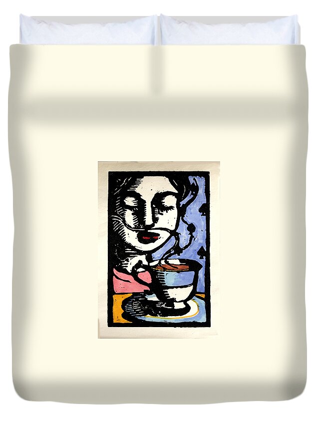Tea Duvet Cover featuring the painting Tea by Pauline Lim