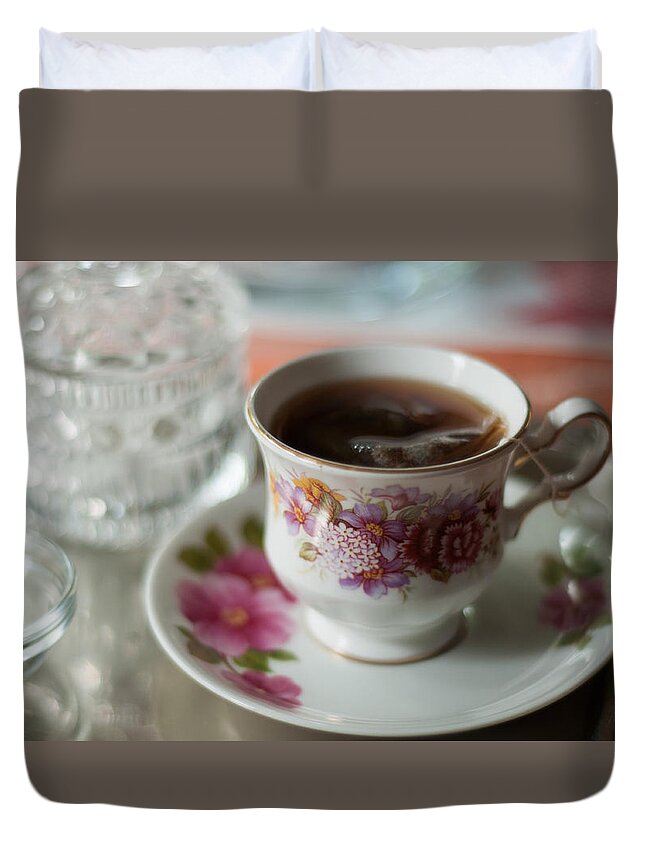 Miguel Duvet Cover featuring the photograph Tea Time at Grandmothers by Miguel Winterpacht