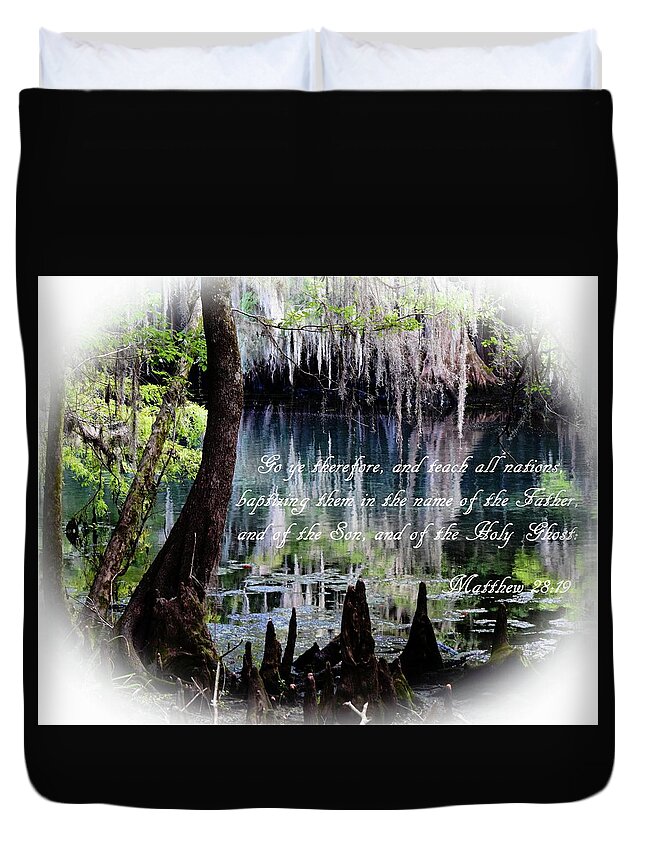 Matthew Duvet Cover featuring the photograph Teach all Nations by Sheri McLeroy
