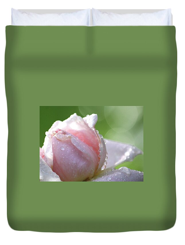 Tears Of A Rose Duvet Cover featuring the photograph Tears of a Rose by The Art Of Marilyn Ridoutt-Greene