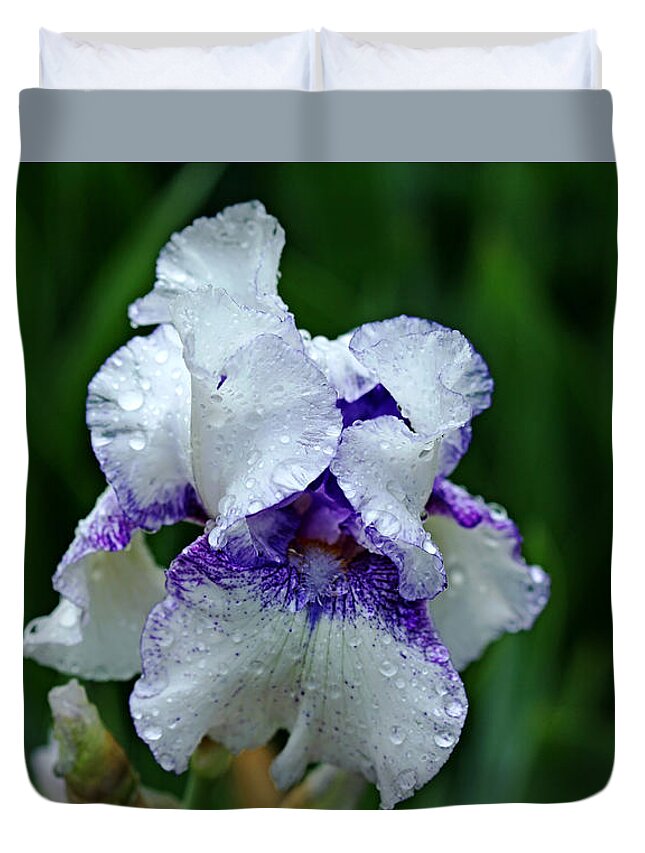Iris Duvet Cover featuring the photograph Tears Of Joy by Debbie Oppermann