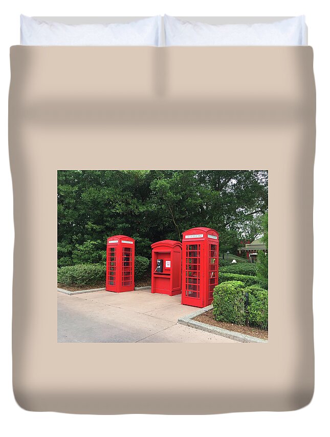 Telephone Booth Duvet Cover featuring the photograph Telephone Booths by Aimee L Maher ALM GALLERY
