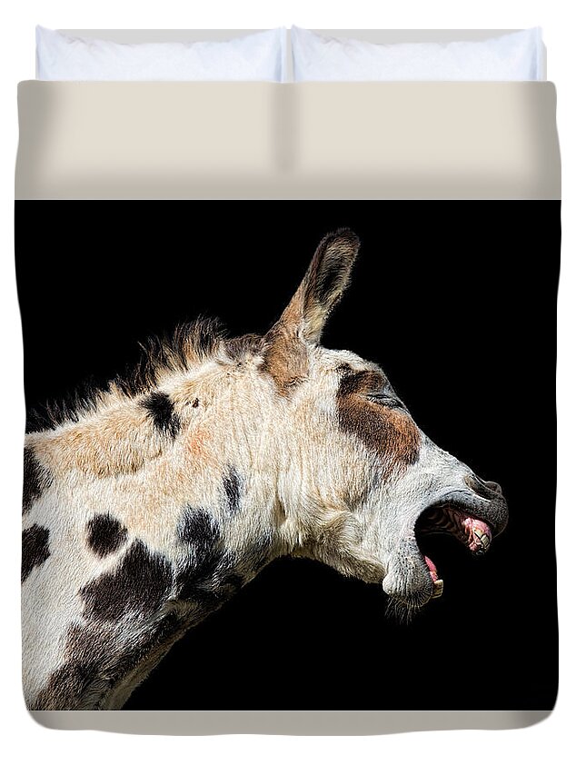 Donkey Duvet Cover featuring the photograph Tell it Like it Is by Sharon Jones