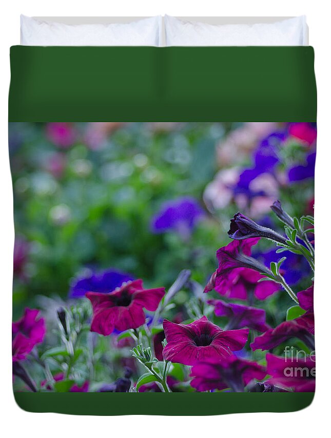 Temple Duvet Cover featuring the photograph Temple Flowers by Nick Boren