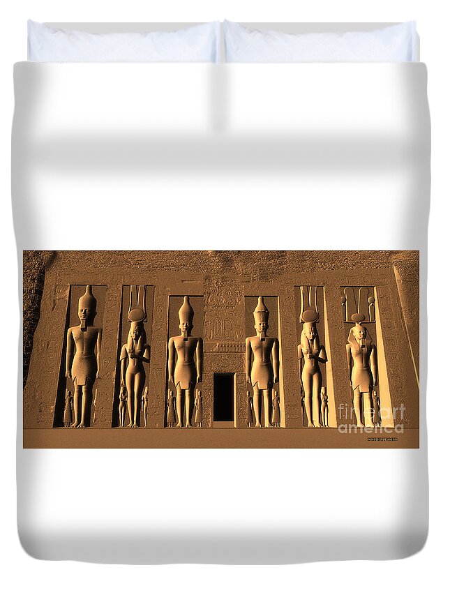 Temple Duvet Cover featuring the painting Temple of Nefertari by Corey Ford