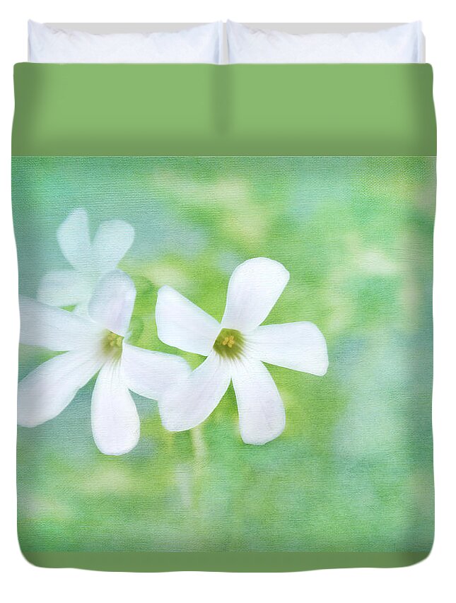 White Flowers Duvet Cover featuring the photograph Tenderly Music by Marina Kojukhova