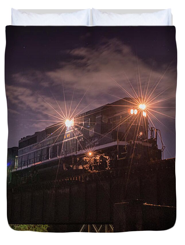 Landscape Duvet Cover featuring the photograph Tennessee Alabama and Georgia Railway engine 80 by Jim Pearson