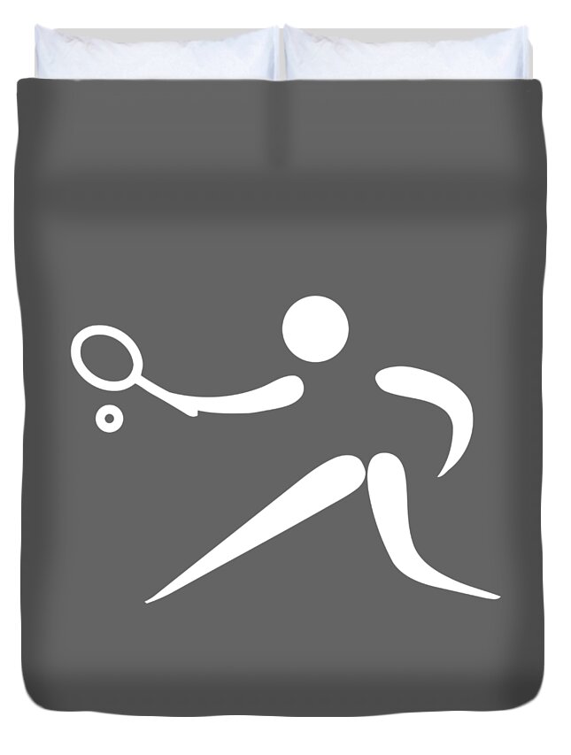 Tennis Duvet Cover featuring the digital art Tennis Player by Frederick Holiday