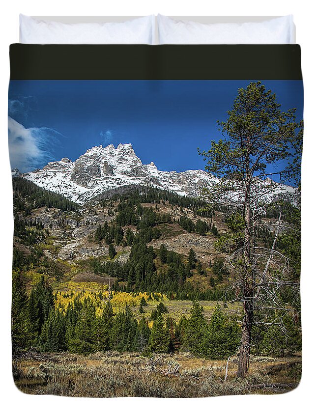 Countryside Duvet Cover featuring the photograph Teton Countryside In Autumn by Yeates Photography