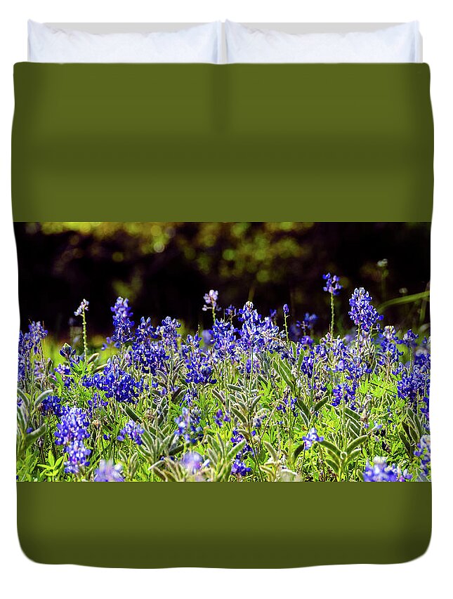 Texas Duvet Cover featuring the photograph Texas Bluebonnets III by Greg Reed