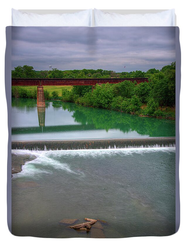 Texas Bridge Duvet Cover featuring the photograph Texas Bridge by Kelly Wade