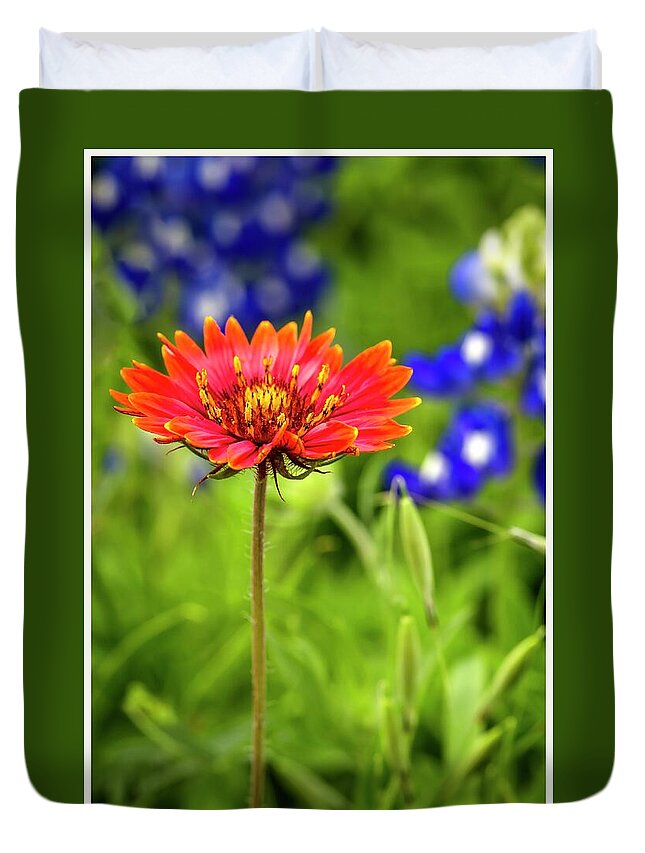 Texas Duvet Cover featuring the photograph Texas Party Girl by Harriet Feagin