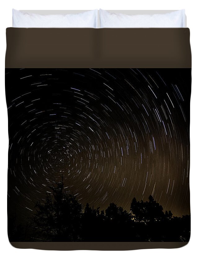 Astronomy Duvet Cover featuring the photograph Texas Star Trails by Ross Henton
