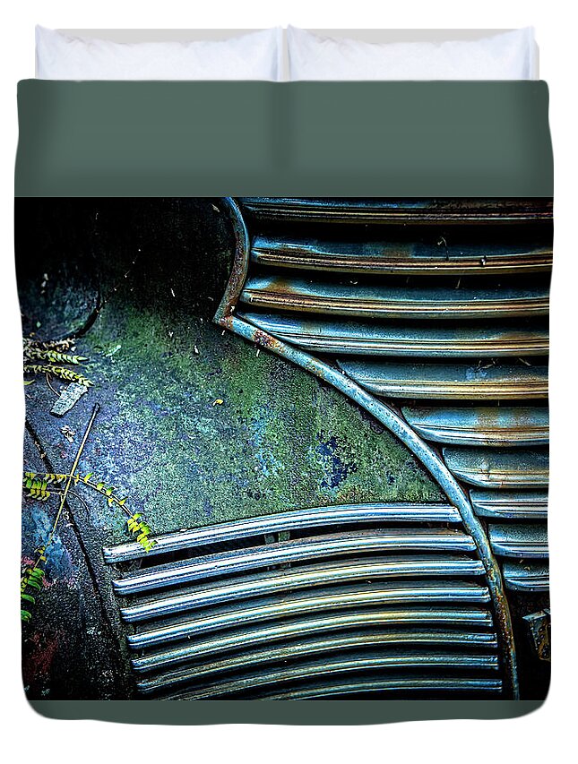 Vehicle Duvet Cover featuring the photograph Textured Grille by Rod Kaye