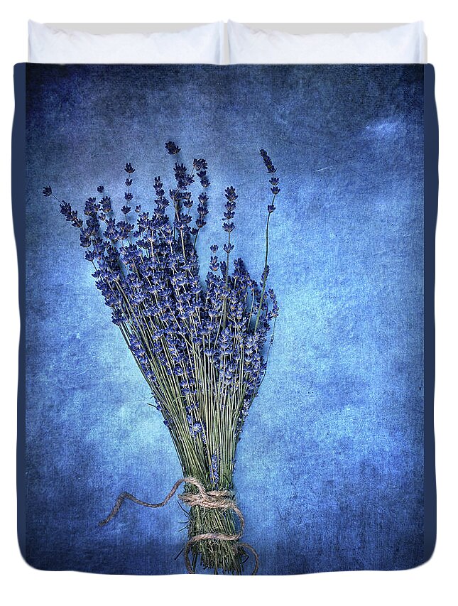 Lavender Duvet Cover featuring the photograph Textured Lavender by Stephanie Frey