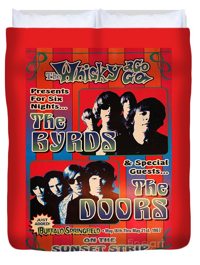 Doors Duvet Cover featuring the photograph Th Byrds And The Doors Poster Collection 2 by Bob Christopher