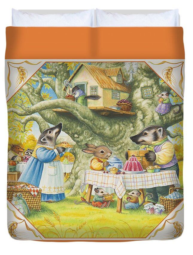 Thanksgiving Duvet Cover featuring the painting Thanksgiving by Lynn Bywaters