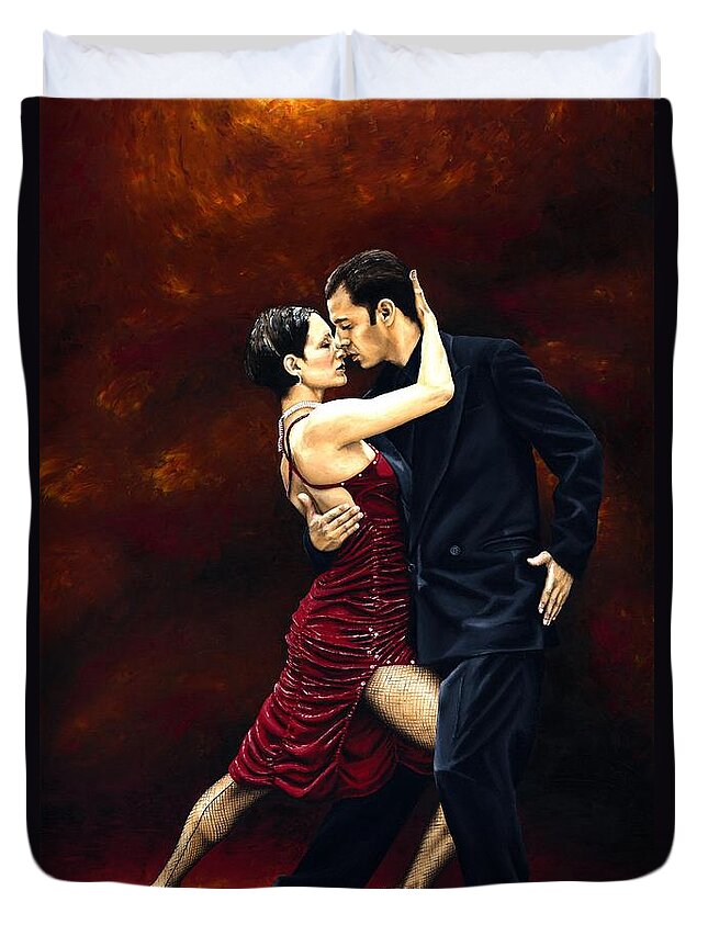 Tango Duvet Cover featuring the painting That Tango Moment by Richard Young